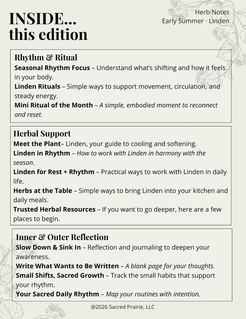 Herb Notes: Linden